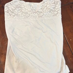 Banana Republic White Lace Tank Top